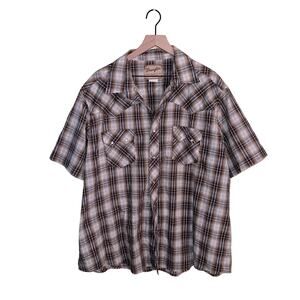 VNTG WRANGLER short sleeve Pearl snap button down shirt 2X